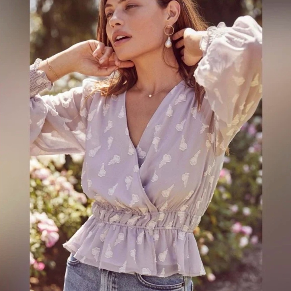 ASTR the label Lavender Wrap Top XS